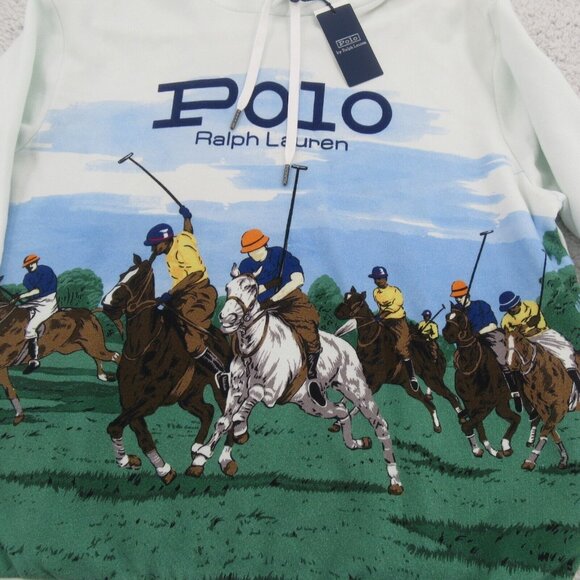Polo Ralph Lauren Rugby Graphic Fleece Hoodie Mens Size Large Glacier NEW $248 - Picture 8 of 16